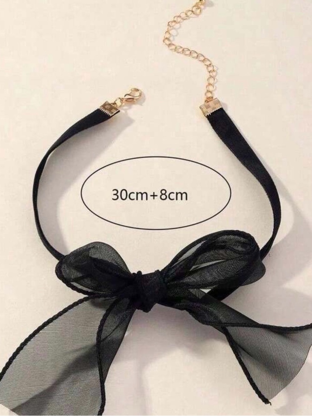 Black Bow Choker Necklace - Picture 2 of 2